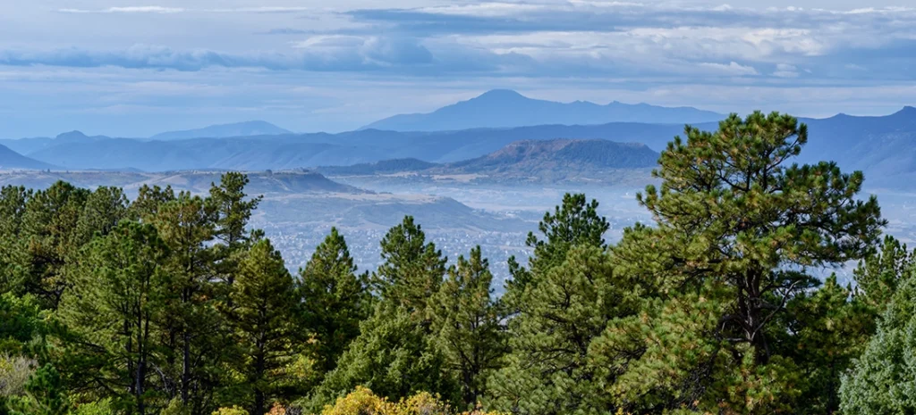 Beautiful mountain view from the Village at Castle Pines.